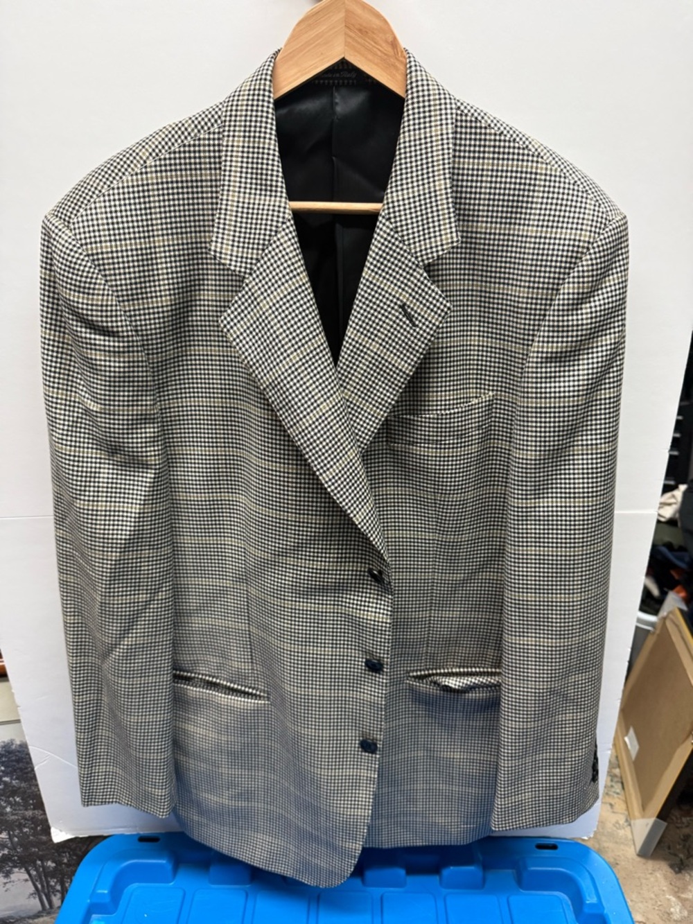 Italian (Sartoriale) Black & White Mini Houndstooth Sport Coat